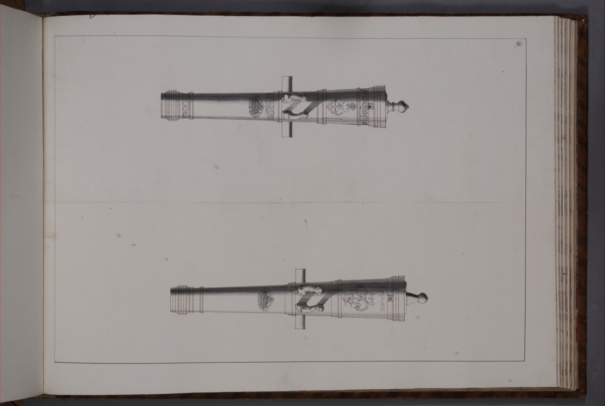 Kjell Hedberg, Imaging depicting fire pipes taken as trophies by the Swedish army with the fortress Bertzen on 15 September 1704. Included in volume with depicted canon trophies taken in the years 1703-1706.
