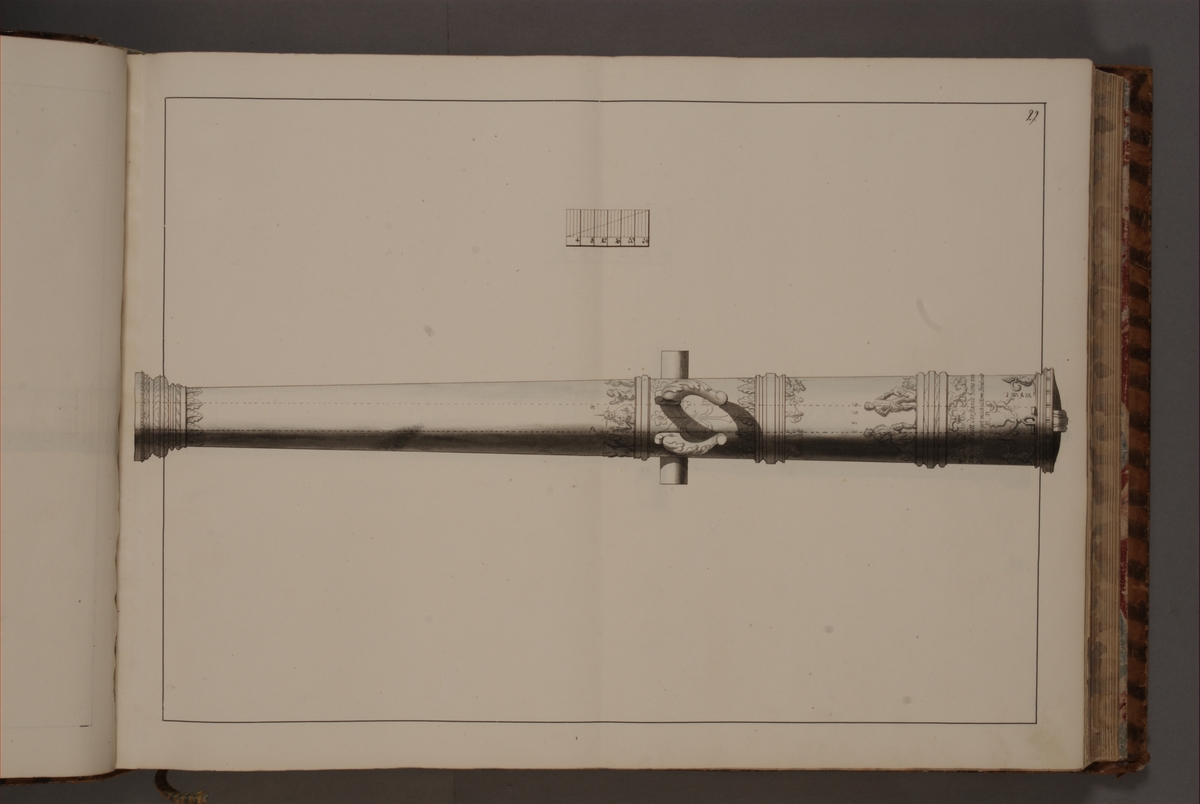 Kjell Hedberg, Imaging depicting old piece of metal lying on the fortresses of the kingdom, cast in Stralsund and with the coat of arms of Stralsund. Included in volume with depicted older Swedish fire pipes kept on fortresses and fire pipes conquered in the years 1598-1679.