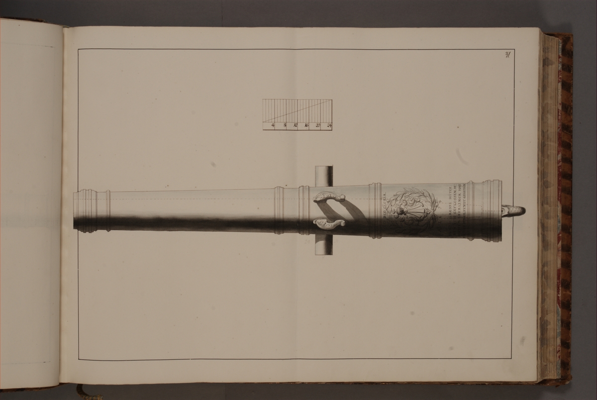 Kjell Hedberg, Imaging depicting old piece of metal lying on the fortresses of the kingdom, cast in Stralsund and with the coat of arms of Stralsund. Included in volume with depicted older Swedish fire pipes kept on fortresses and fire pipes conquered in the years 1598-1679.