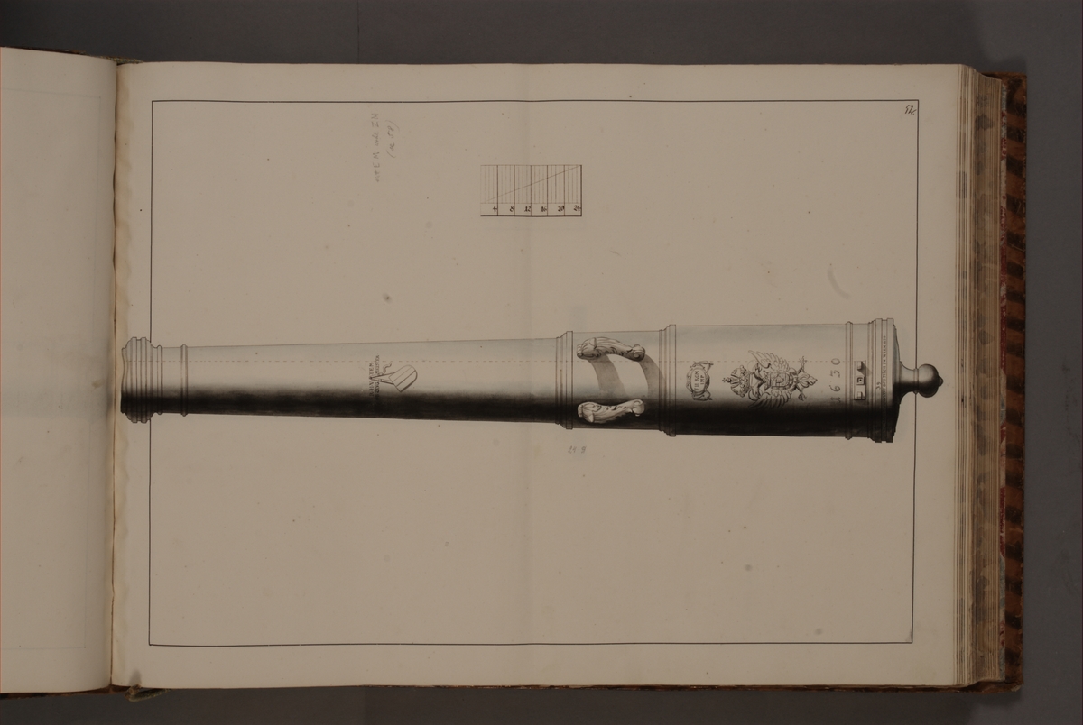 Kjell Hedberg, Image depicting Roman imperial trophy with the coat of arms of Ferdinand II. Included in volume with depicted older Swedish fire pipes kept on fortresses and fire pipes conquered in the years 1598-1679.