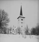 Hovsta kyrka, exteriör.
13 januari 1939.