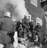 Branden på We-Ges affär i Ställdalen, brandkår, brandsläckning.