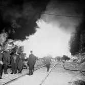 Brandsläckning, branden i pappersmagasinet i Ställdalen (februari 1956).