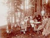 8/7 1920. Ett sällskap i en skogsglänta