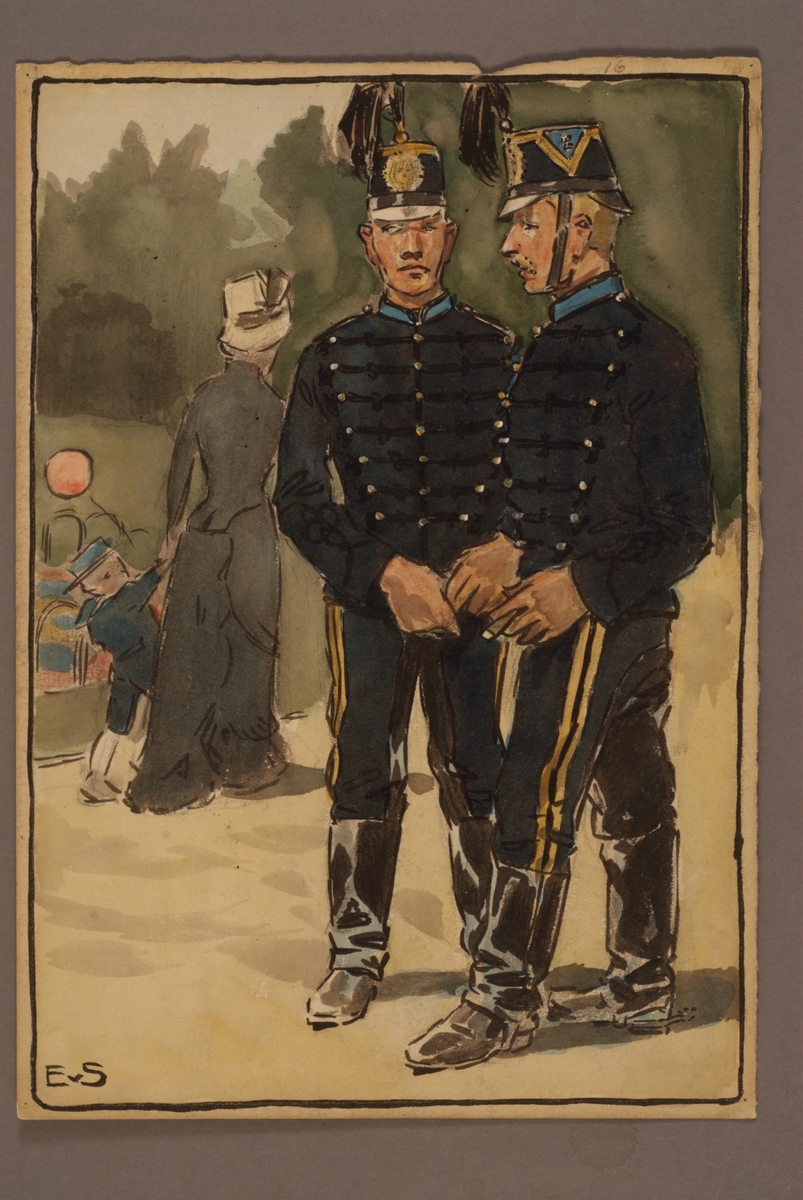 Kjell Hedberg, Plansch med uniform för Svea artilleriregemente, ritad av Einar von Strokirch.