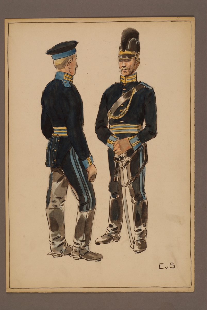 Kjell Hedberg, Plansch med uniform för Raketkåren, ritad av Einar von Strokirch.