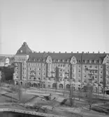 Utsikt från Örebro slott mot norr. Centralpalatset.
11 mars 1938.