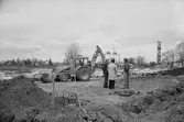 Schaktning vid Sparbanken i Huskvarna.