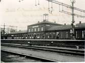 Falköping-Ranten. Rantens gamla station från spåren. omkr. 1925.