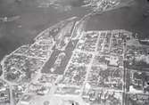 Flygfoto Karlskrona mot nordväst 1920-1944