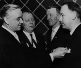 2:a från vänster Börje Liljeberg, längst till höger Lennart Roos, 19/3 1962.