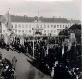 Stora torget. Från kungsjubileet 16/6 1938. Konung Gustav V:s 80-årsdag.