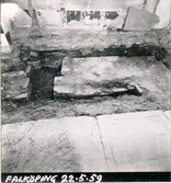 S:t Olofs kyrka. Restaureringen 1958-1961. Södra muren fr. norr.