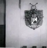 S:t Olofs kyrka. Huvudbanér för Gabriel Dahlcrona, död 1745. Efter restaureringen 1961.