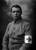 Julius Johnsson i rödakors- uniform, Johnssons privata bilder.