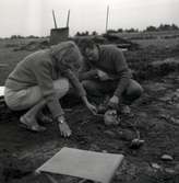 Utgrävning vid Skedemosse 1961.