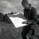 Utgrävning vid Källa, Nybyåsen 18/9 1958.