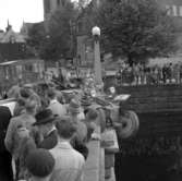 Vägskrapa genom Vasabron.
6 september 1955.