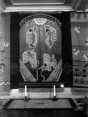Löderups vävskola, vävnad med fyra änglar, kyrkligt motiv ”Esaias kallas till en 
	Herrans prophet” 1931
	Metallutfällning, fingeravtryck.