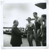 Från SM i simning, som 1946 hölls vid Långviksbadet i Kalmar.