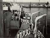 Livbåtsövning ombord i en tysk hjälpkryssare under kriget 1939-45
