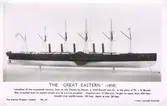 Modell av hjulångaren The Great Eastern som byggdes på Themsen av J. Scott Russel and Co, sjösattes 1858.