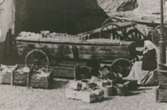 Detalj av bild från Stortorget på 1890-talet. En glasförarehäck.