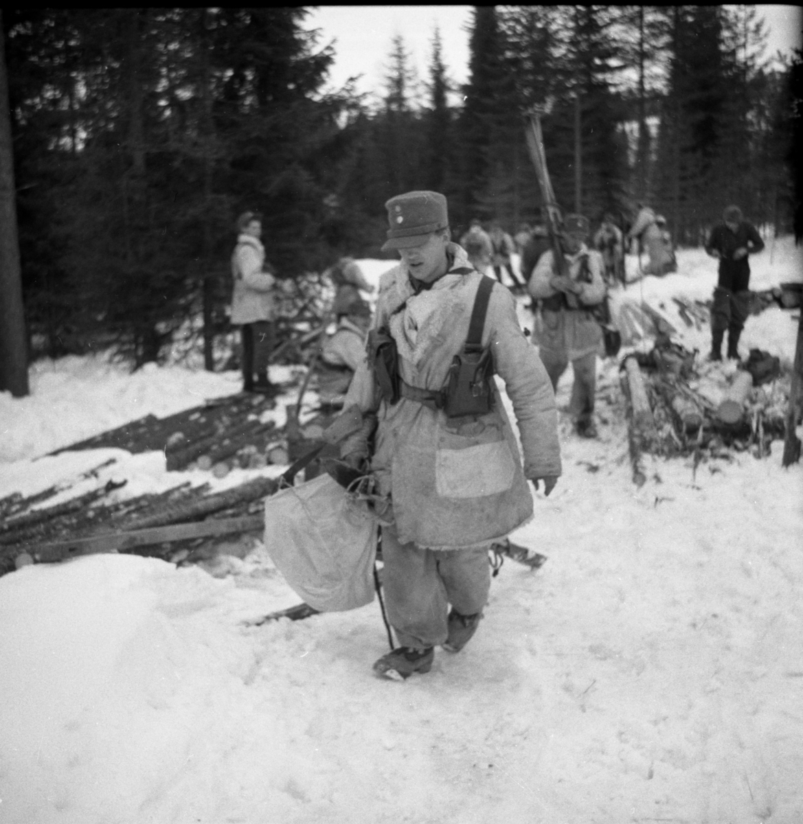 Bo Sallmander, Vinterövning vid Norrlands dragonregemente K4, Umeå, 1955-1956.