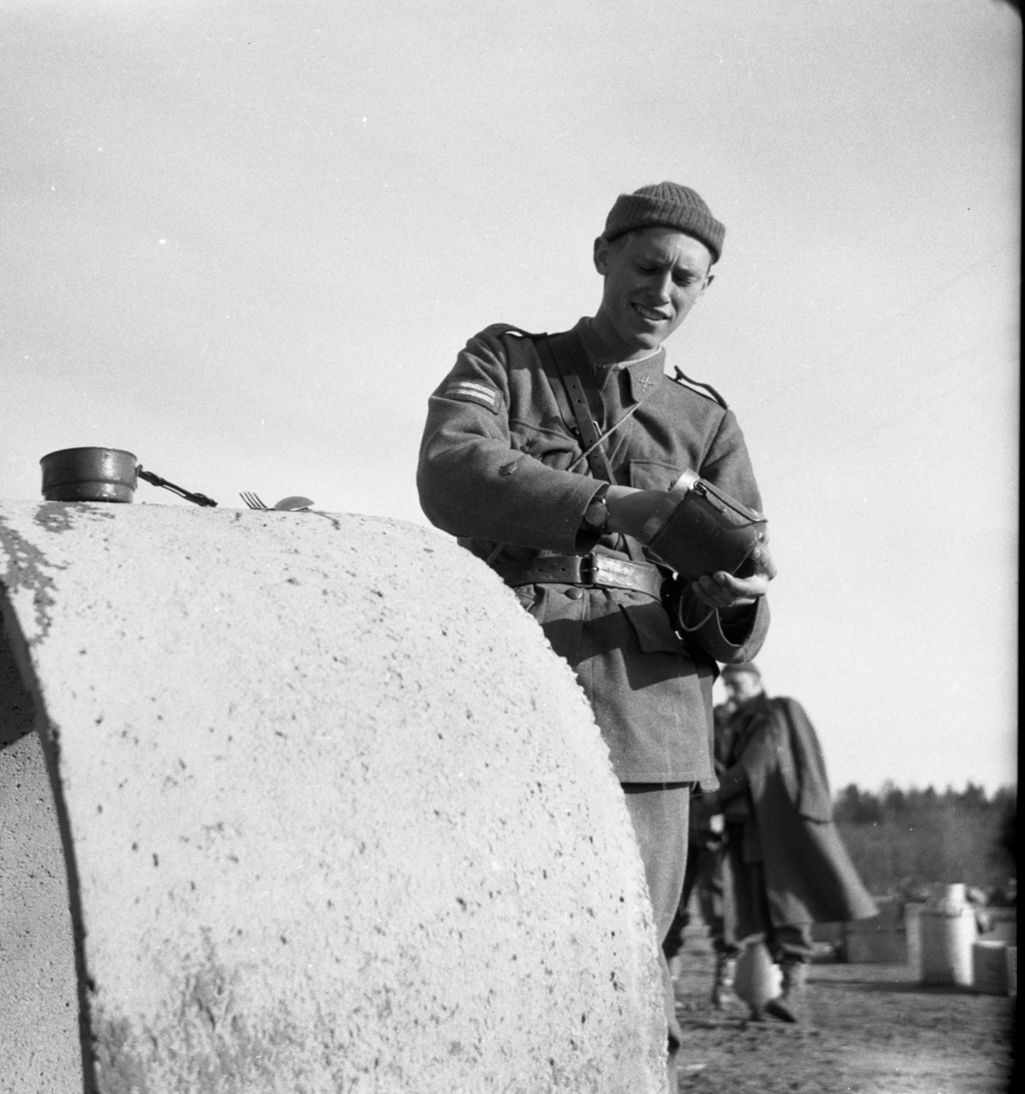 Bo Sallmander, Lunchrast at Norrland’s dragon regiment K4, Umeå, 1955-1956.