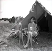 Badgäster vid Kapelludden, juli 1959.