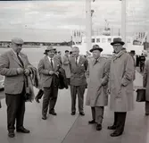 Turistintendent Bertil Sjöberg med flera på M/S Nordpol till Gotland, premiär 1959.