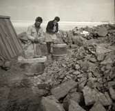 Arbete vid Gillberga stenbrott i februari 1964.