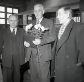 Lokförman Oscar Sandvall avgår med pension 25/11 1958.