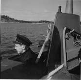 Lennart Wållberg Norrköping var förste kock på ubåten Neptun 1954 Neptuns långresa 1954.
2:e officer löjtnant Karl-Erik Wiik
