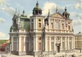 Kolorerad bild på Kalmar domkyrka,