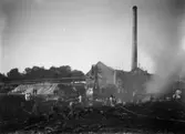 Orrholmens sågverk brinner år 1927.