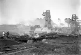 Orrholmens sågverk brinner år 1927.