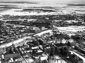 Tingvallastaden, Haga, Herrhagen och i fjärran Lamberget på en bild från 1935. Oskarpt original.
