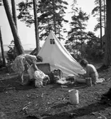 Sköna dagar på stranden, i Vänern eller vid tältet den sista sommaren före kriget, här Alsters strandbad.