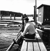 Timmerflottning på Marmen.