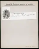 Porträttfotografi, bröstbild, föreställande ung man med kravatt. Axel Rudolf Bergman född i Stockholm 25 juli 1877, avliden 1965. Bergman studerade vid Tekniska skolan i Stockholm med fortsatta studier vid Kungliga Tekniska Högskolan 1894-1898. Som brukligt vid denna tiden läste han därefter vid Kungliga Akademien för de fria konsterna 1894-1898.

Han arbetade som murare 1893-189 och som ritare 1891-1902 och var biträdande arkitekt vid bygget av Nordiska museet 1902-1904 under ledning av Isak Gustaf Clason. Bergman drev därefter egen verksamhet