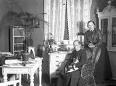 Två kvinnor med katt. Tidsomfånget är 1900 - 1940