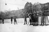 Stockholm Stadion, Bandyspelare. Bilden ingår i ett fotoalbum
