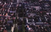 Flygbild över centrala Gävle, Rådhusesplanaden i bildens mitt.