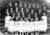 Läsbarn i Skog 1920 med kyrkoherde Roland.

