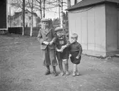 Pojkarna ute på gården
