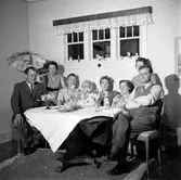 Från vänster: Martin Åström, Greta Olsson, Okänd man, Okänd kvinna, Okänd man, Ingrid Stolt, Emil Olsson och okänd kvinna.
