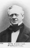 Direktör och brukspatron Wilhelm Elfbrink vid Gävle-Dala Järnväg. Elfbrink var en av stiftarna av Gävle-Dala Järnväg 1855.