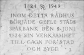 Gävle Stads Sparbank 125 årsjubileum. 28 juni 1949.