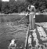 Badreportage, Engesberg. Gävle 17 juni 1950.
